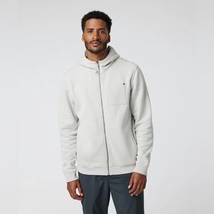Vuori Men’s Seaside Neutral Zip Up Hoodie in Salt Size XL